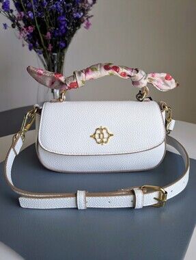 🍒 NWT Nanette Lepore Top Handle Mini Bag Ivory Gold Tone Floral Twilly